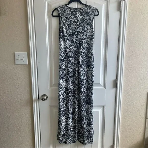Tiana B. Black & White Sleeveless Animal-Print Maxi Dress; SZ S; NWOT - Picture 3 of 8